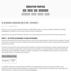 Le Blended Learning pas à pas : épisode 2 – Sébastien FRAYSSE