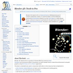 Blender 3D: Noob to Pro - Wikibooks, collection of open-content textbooks