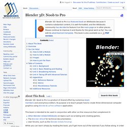 Blender 3D: Noob to Pro - Wikibooks, open books for an open world