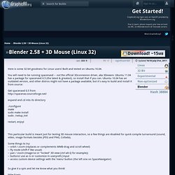 Blender 2.58 + 3D Mouse (Linux 32) - GraphicAll.org