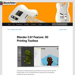 Blender 2.67 Feature: 3D Printing Toolbox