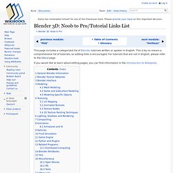 Blender 3D/Tutorial Links List - Wikibooks, collection of open-content textbooks