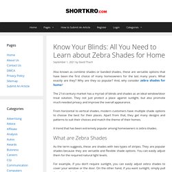 Know Your Blinds: All You Need to Learn about Zebra Shades for Home