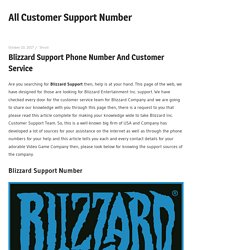 Blizzard Support Phone Number And Customer Service