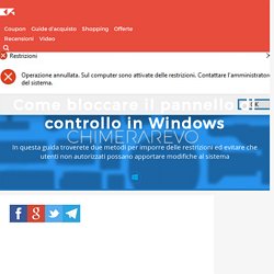 Come bloccare il pannello di controllo in Windows - ChimeraRevo