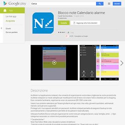Blocco note Calendario alarme - App Android su Google Play
