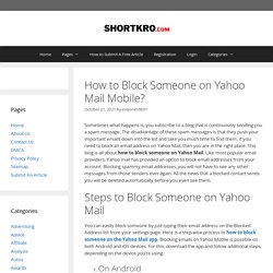 How to Block Someone on Yahoo Mail Mobile?