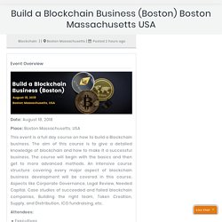 Build a Blockchain Business – Boston