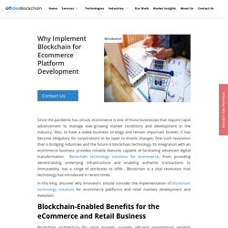 Why Implement Blockchain for Ecommerce Platform Development