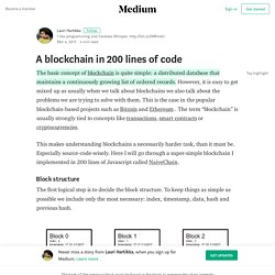 A blockchain in 200 lines of code – Lauri Hartikka