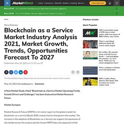 May 2021 Report on Global Blockchain as a Service Market Overview, Size, Share and Trends 2027