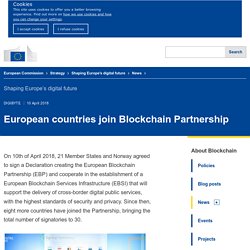 European countries join Blockchain Partnership