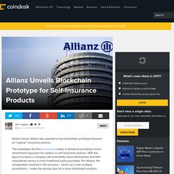 Allianz Unveils Blockchain Prototype for Self-Insurance Products