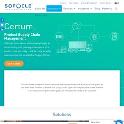 Certum - Blockchain Solution for Product Supply Chain Management Industry - Sofocle.com