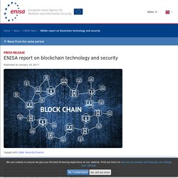 ENISA report on blockchain technology and security