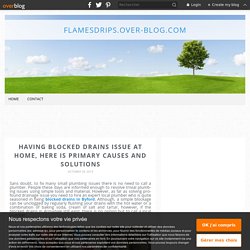 Having Blocked Drains Issue At Home, Here Is Primary Causes And Solutions - flamesdrips.over-blog.com