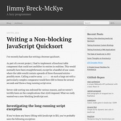 Writing a Non-blocking JavaScript Quicksort - Jimmy Breck-McKye