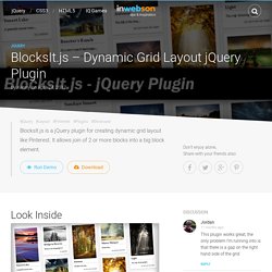 BlocksIt.js - Dynamic Grid Layout jQuery Plugin