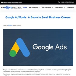 Google AdWords: A Boom to Small Business Owners