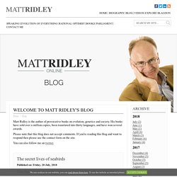 Blog by Matt Ridley