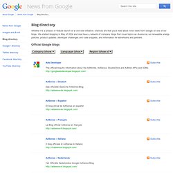 Blog directory – News from Google – Google