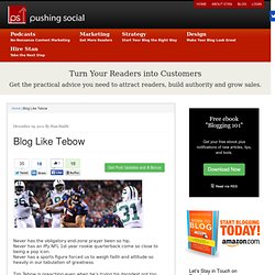 Blog Like Tebow