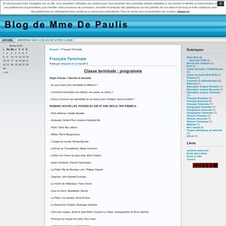 Blog de Mme De Paulis » Français Terminale