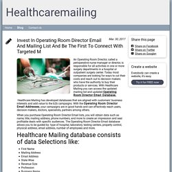 Blog - healthcaremailinglist.simplesite.com