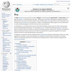 La définition d'un blog