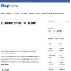 25 Excellent CSS3 Button Tutorials