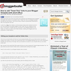How to add &quot;Tweet This&quot; links to your