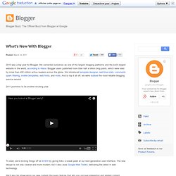What’s New With Blogger