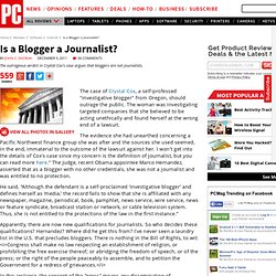 Is a Blogger a Journalist?