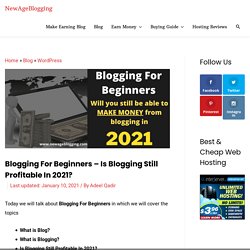 Blogging For Beginners - Is Blogging Still Profitable In 2021?