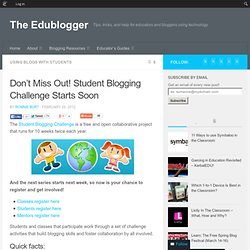 Don’t Miss Out! Student Blogging Challenge Starts Soon