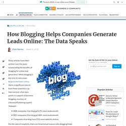 How Blogging Helps Companies Generate Leads Online: The Data Speaks