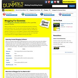 Blogging For Dummies Cheat Sheet