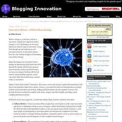 Innovation Metrics - A Whole Brain Strategy