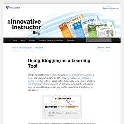 Using Blogging as a Learning Tool