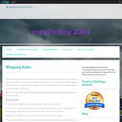 cnps2's Blog - Blogging Rules