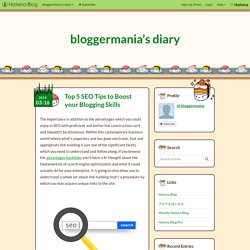 Top 5 SEO Tips to Boost your Blogging Skills - bloggermania’s diary