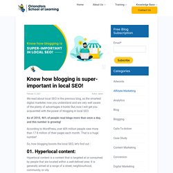 Know how blogging is super-important in local SEO!