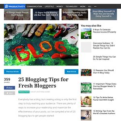 25 Blogging Tips for Fresh Bloggers