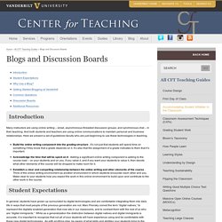 Blogs and Discussion Boards