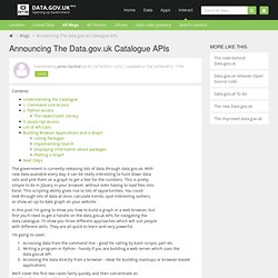 Announcing The Data.gov.uk Catalogue APIs