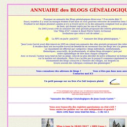 Annuaire de blogs généalogiques