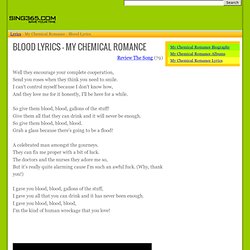 BLOOD LYRICS - MY CHEMICAL ROMANCE