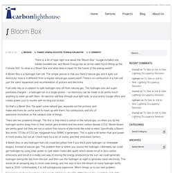 La Bloom Box et autres piles à combustible à hydrogène