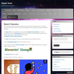 Bloom’s Taxonomy « Digital Tools