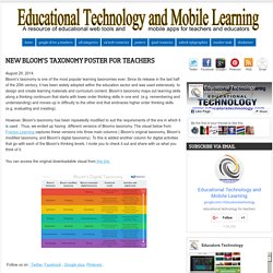 Taxonomía del cartel de Nueva Bloom para Maestros ~ Tecnología Educativa y Aprendizaje Móvil